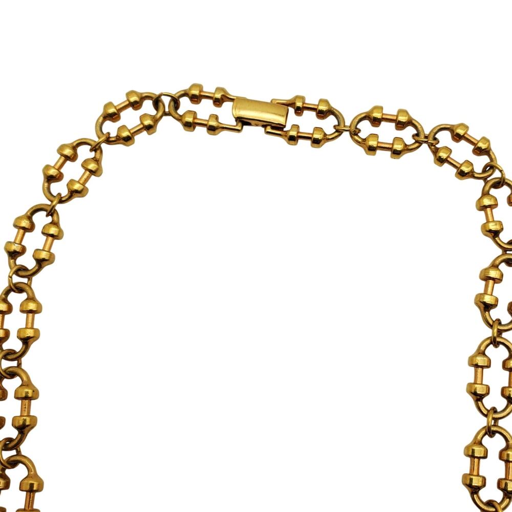 Avon Gold Tone Necklace Strand Oval Chunky Chain 1980s Statement Classic Vintage - Picture 8 of 9